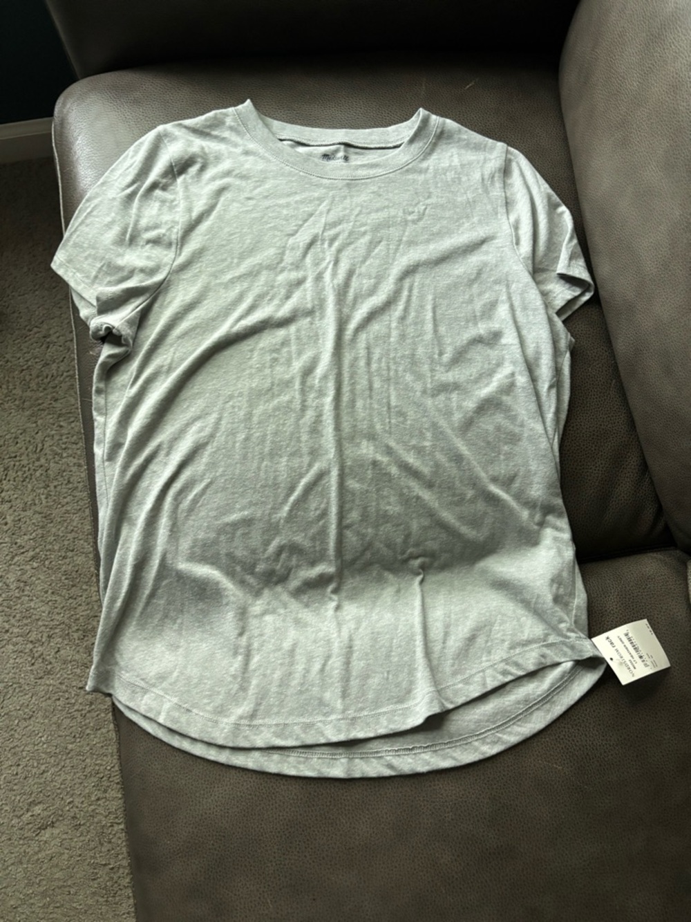 NWT Women’s Medium Madewell Light Gray Short Sleeve Crew Tee